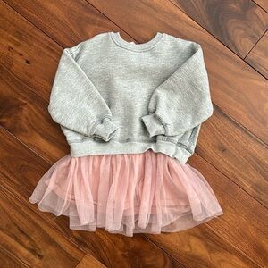 Toddler sweatshirt with attached tulle skirt